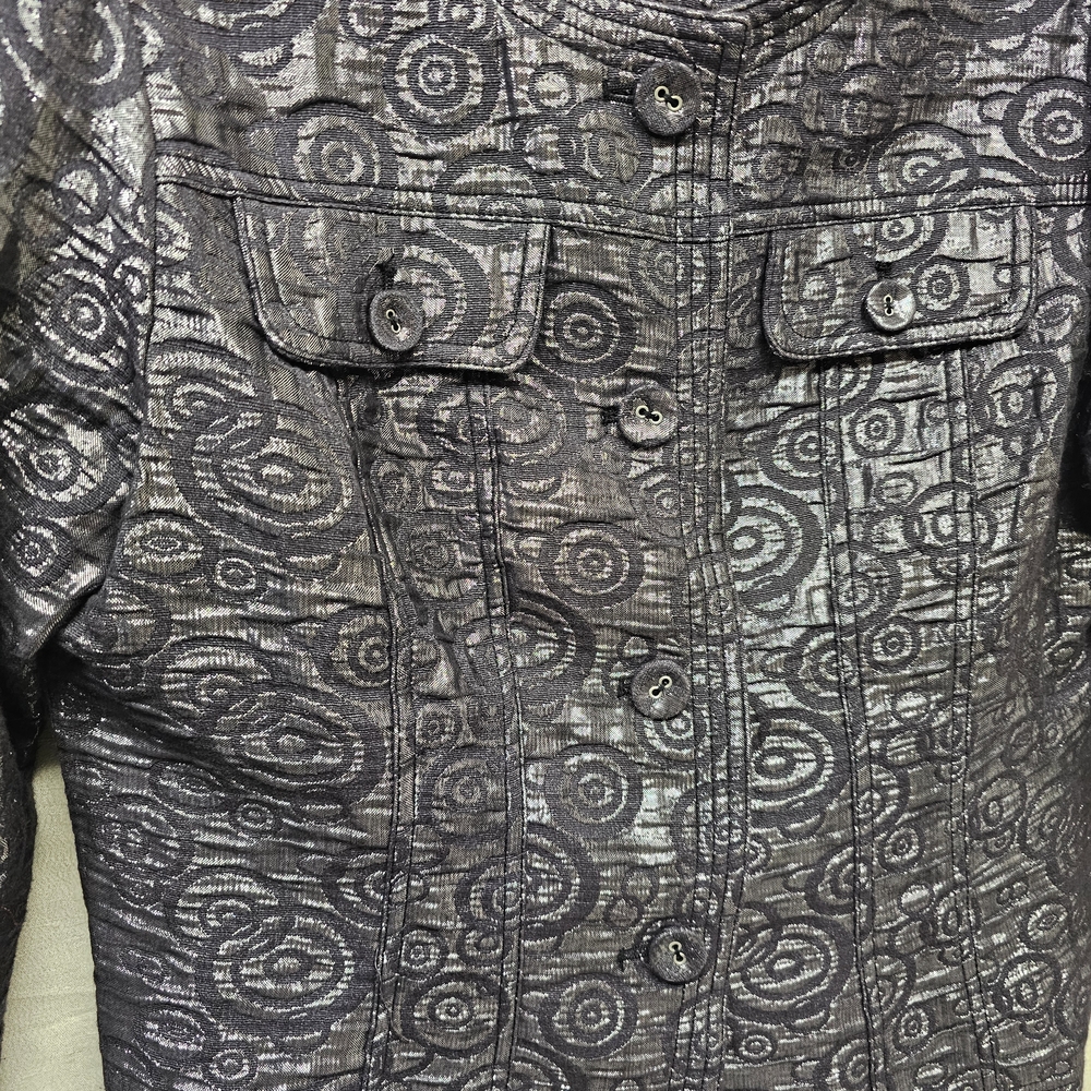 Ruby Rd. Black And Silver Circular Pattern Blazer… - image 4